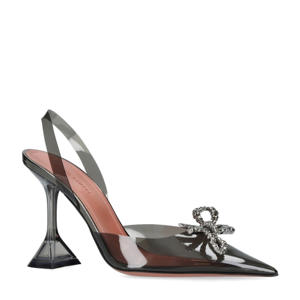 Amina Muaddi Black Sculptural Heels